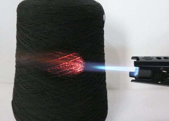 30s/2 Black Carbon Fiber Yarn Flame Retardant dan Non-Combustible dengan Preoxidized Spinning LOI 40+ untuk Berkelanjutan